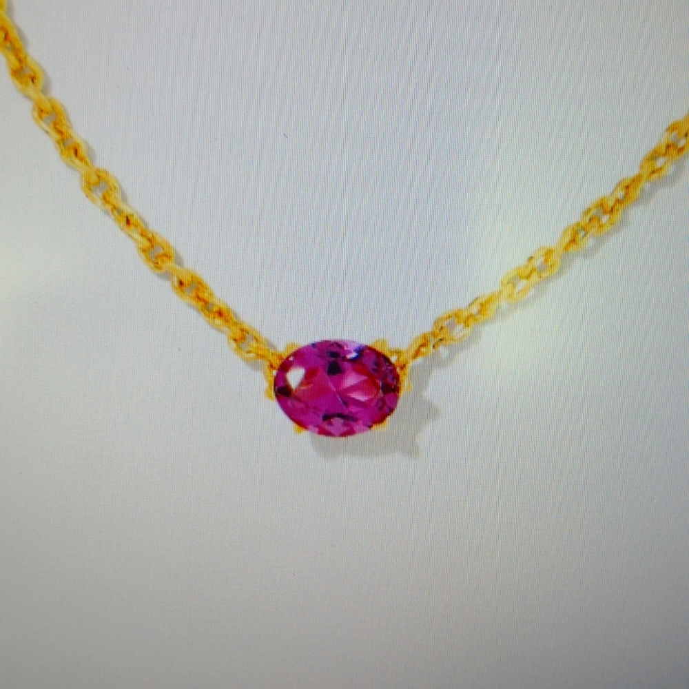 New Caitlin 🤩 Gold  Pendant Necklace in Purple 💜 Crystal